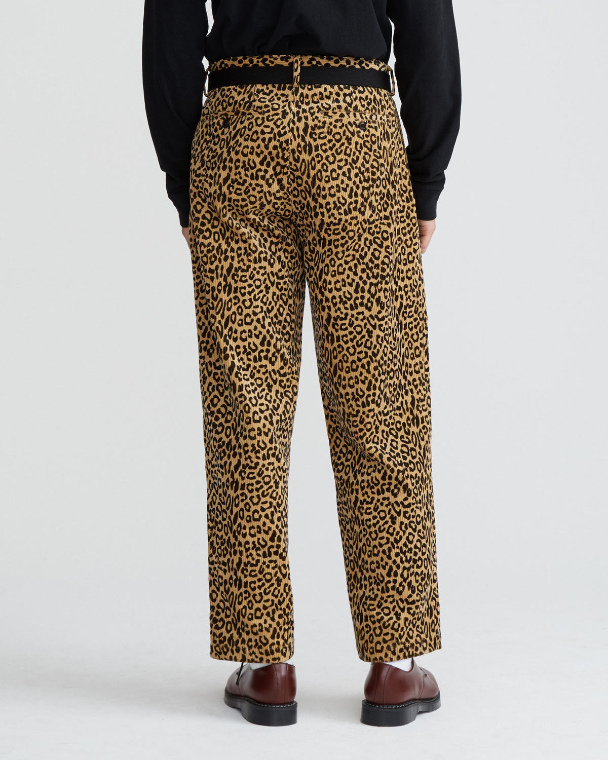 Leopard Double-Pleat Corduroy Trousers Buy Cheap Excellent