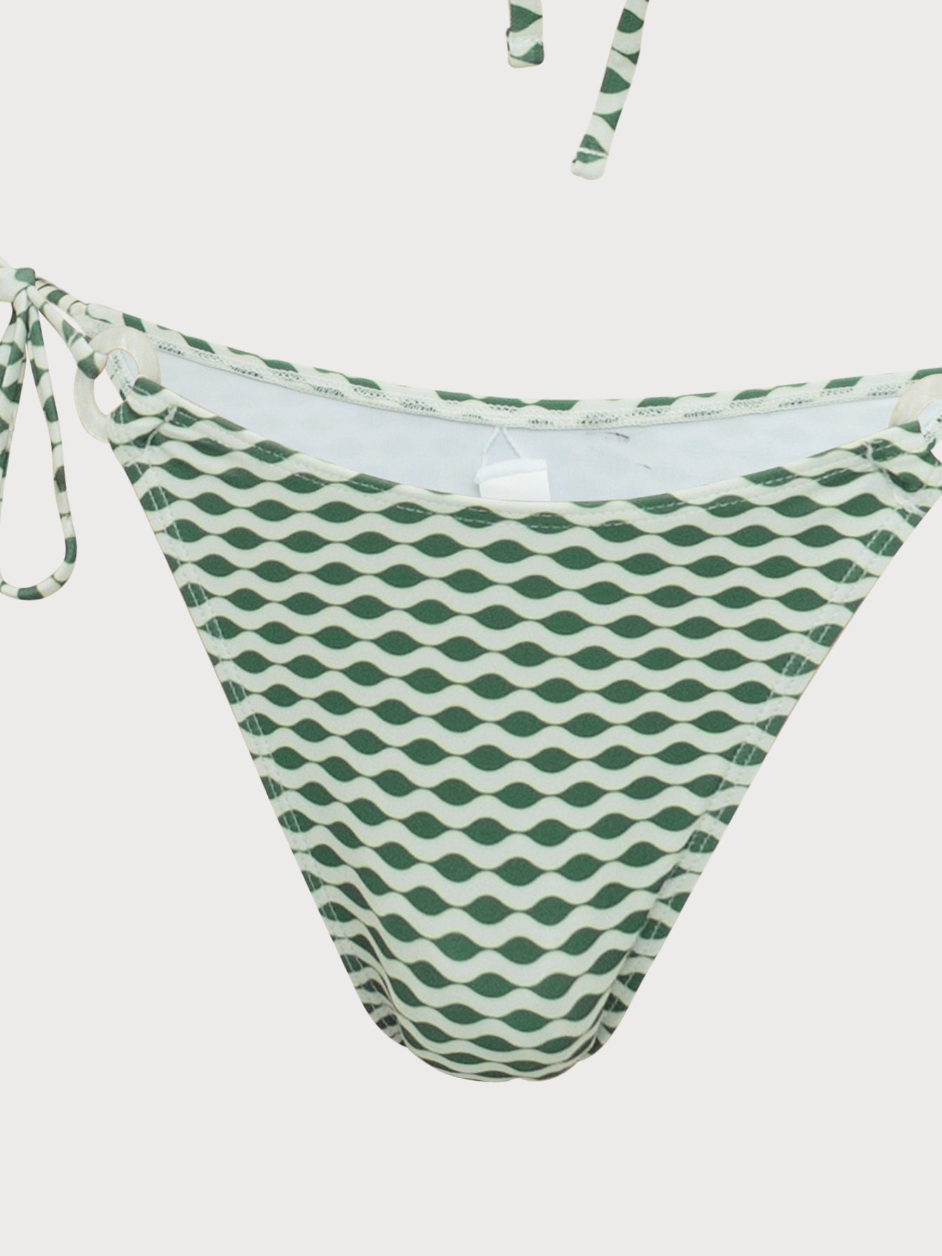 Green Wave Print Hoop Bikini Set Sale Genuine