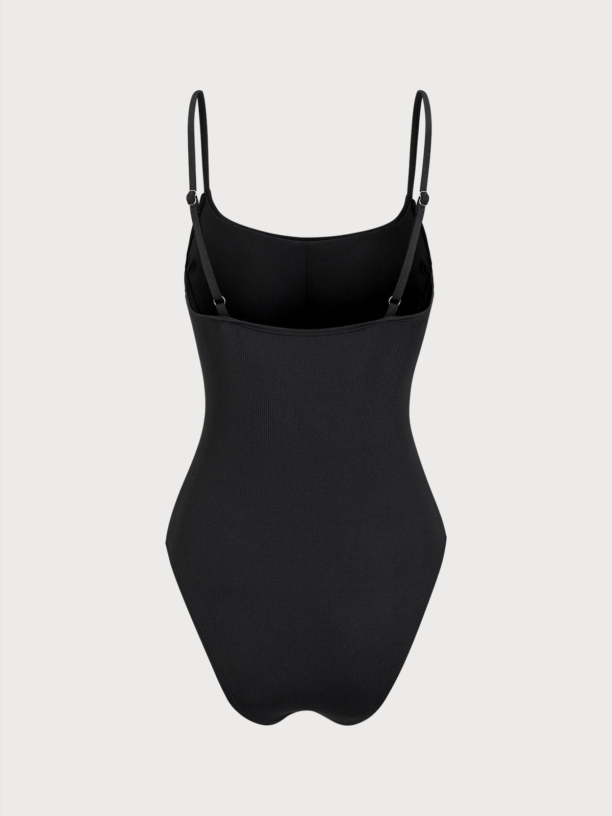 Black Contrast Ribbed One-Piece Swimsuit Buy Cheap Cheapest Pice