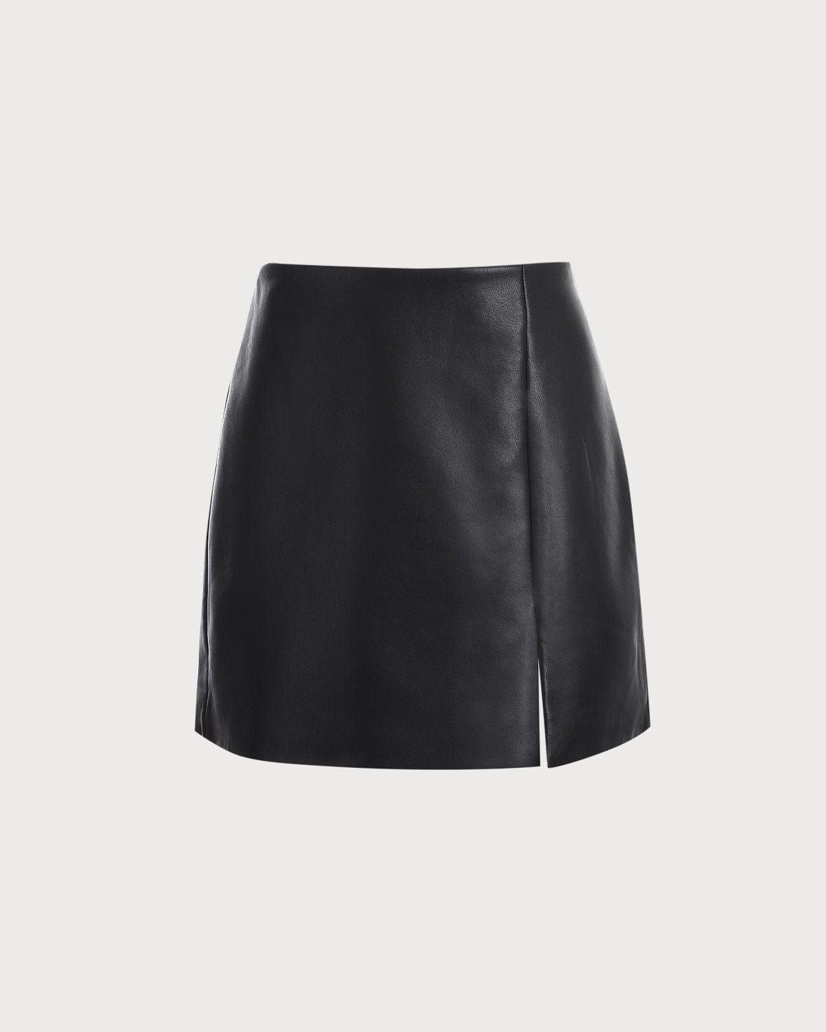 The Side Slit PU Leather A-line Mini Skirt Footlocker For Sale