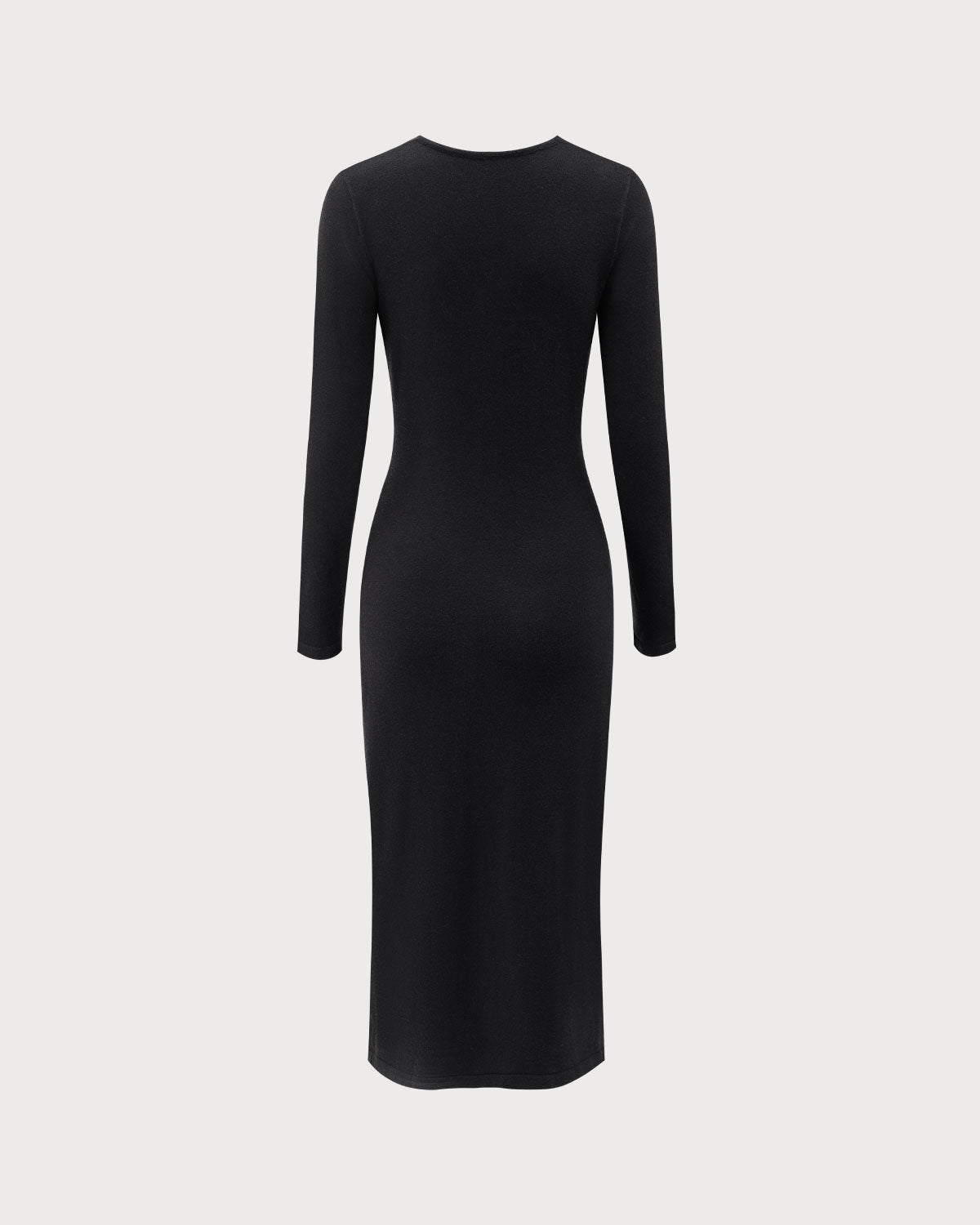 Black V Neck Cut Out Bodycon Sweater Dress Classic Cheap Pice