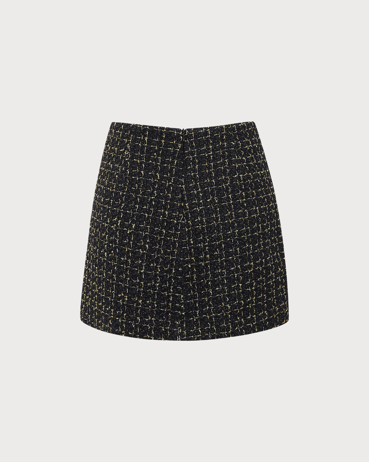 Black High-waisted Button Tweed Skirt Cheap Sale Shop