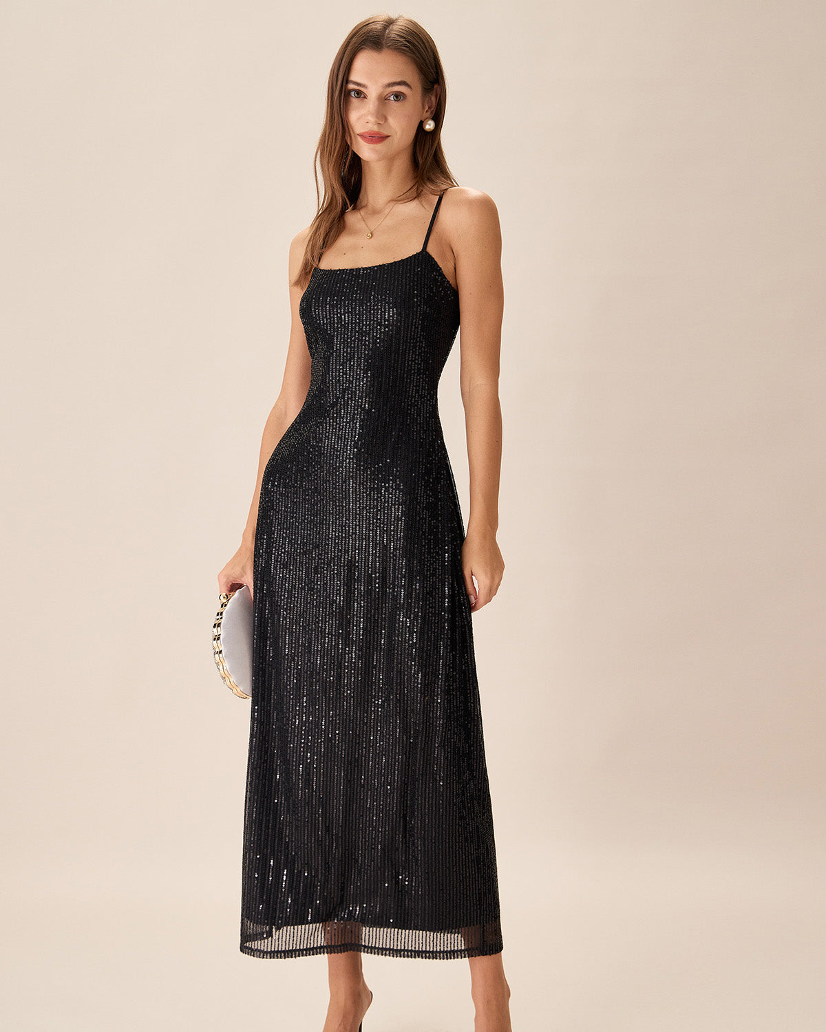 Black Sequin Bodycon Slit Maxi Dress For Nice Cheap Price