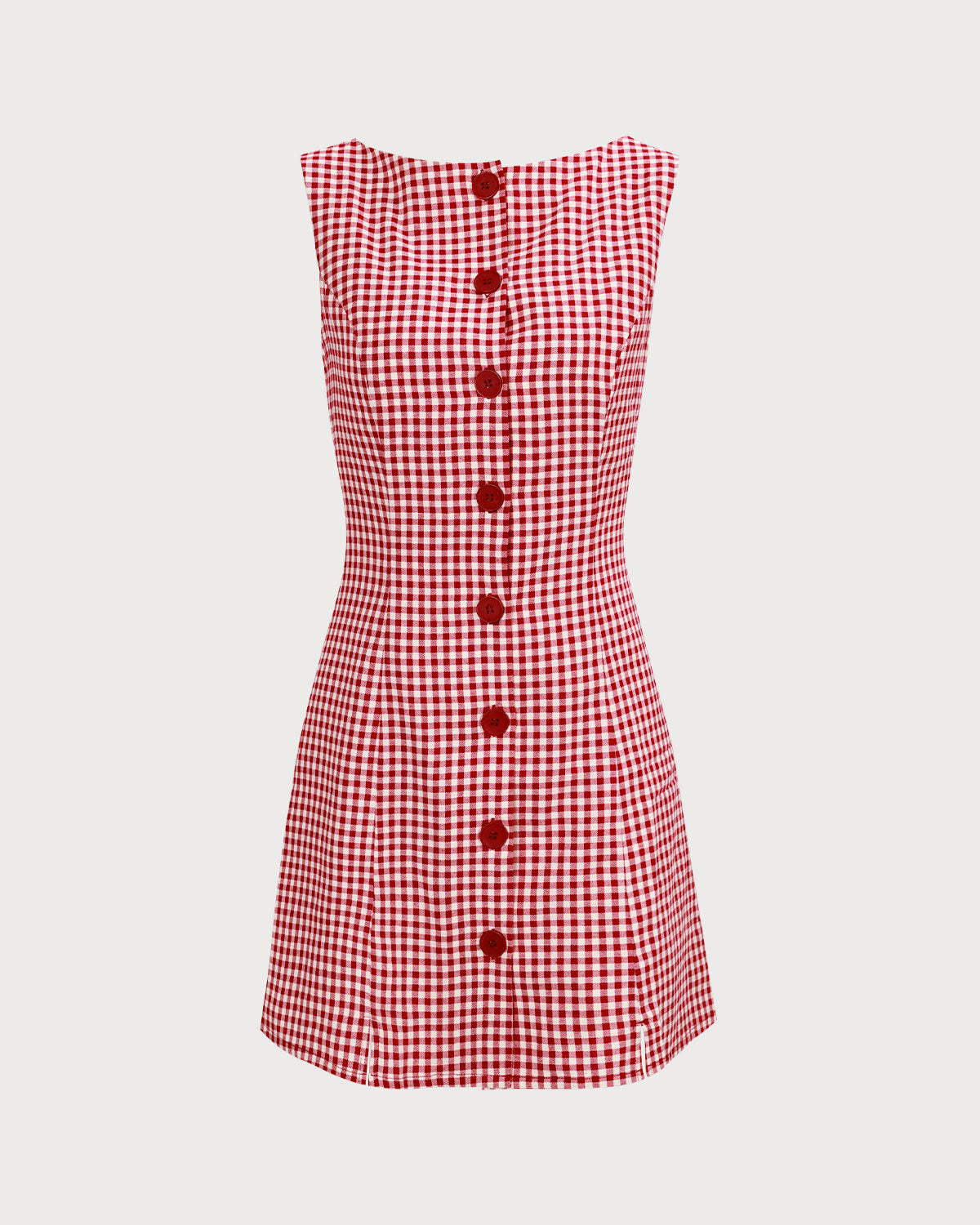 The Red Boat Neck Plaid Mini Dress Cheap Pick A Best