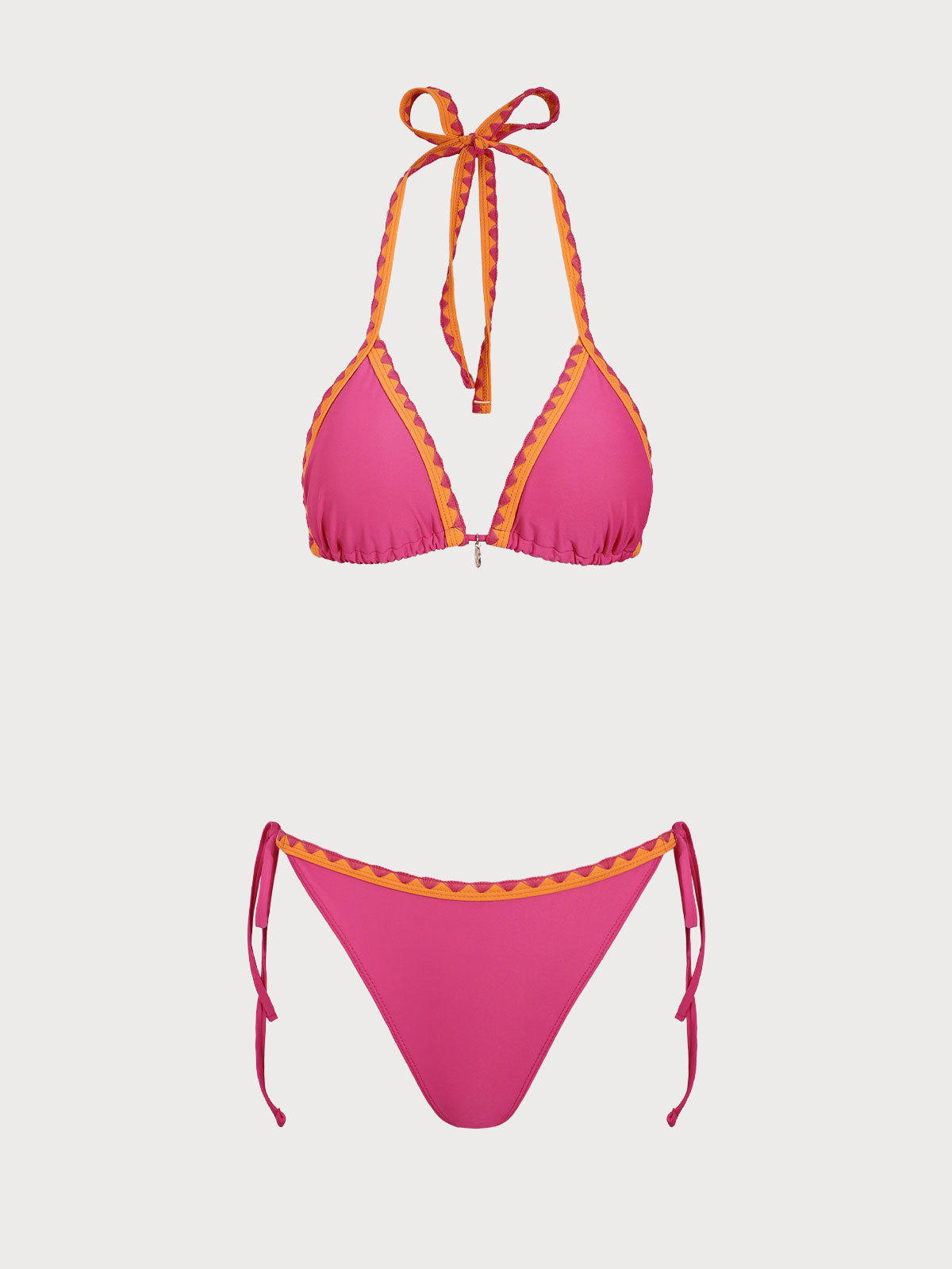 Pink Contrasting Knot Bikini Set Buy Cheap Pay With Paypal