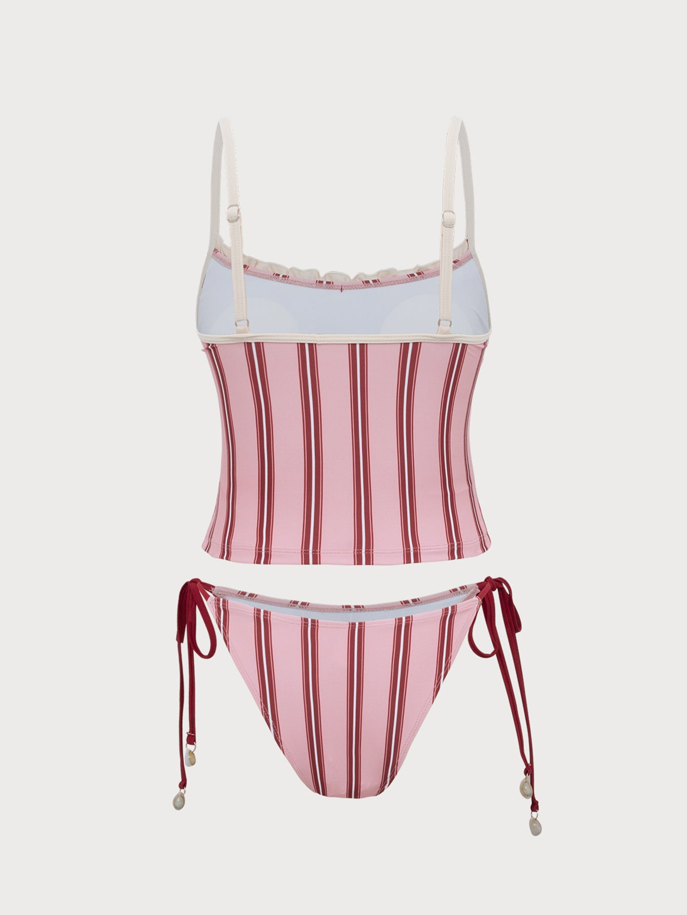 Pink Striped Tankini Swimsuit Tumblr