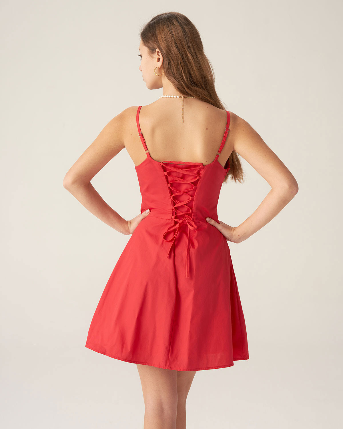 Red Ruched Slip Mini Dress 2025 New