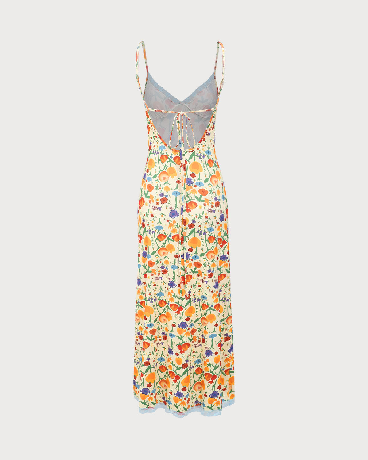 Yellow Floral V-Neck Slip Maxi Dress High Quality Cheap Pice