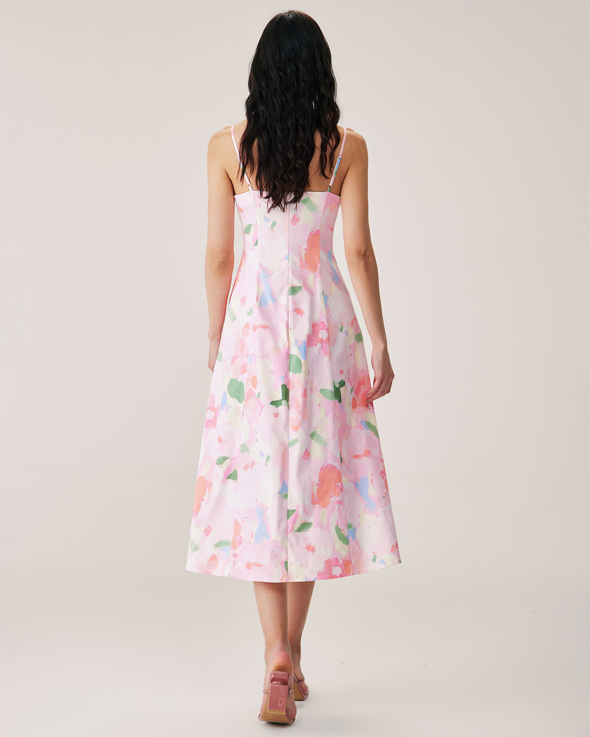 Pink Floral Slip Midi Dress Buy Cheap Best Wholesale