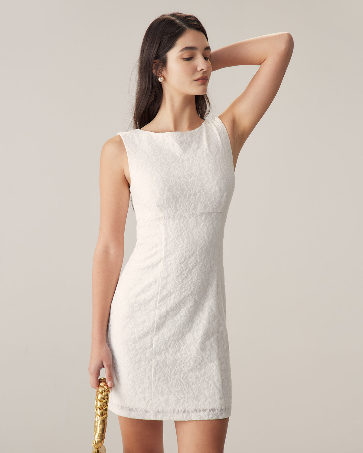 White Lace Backless Mini Dress Cheap Sale Pay With Visa