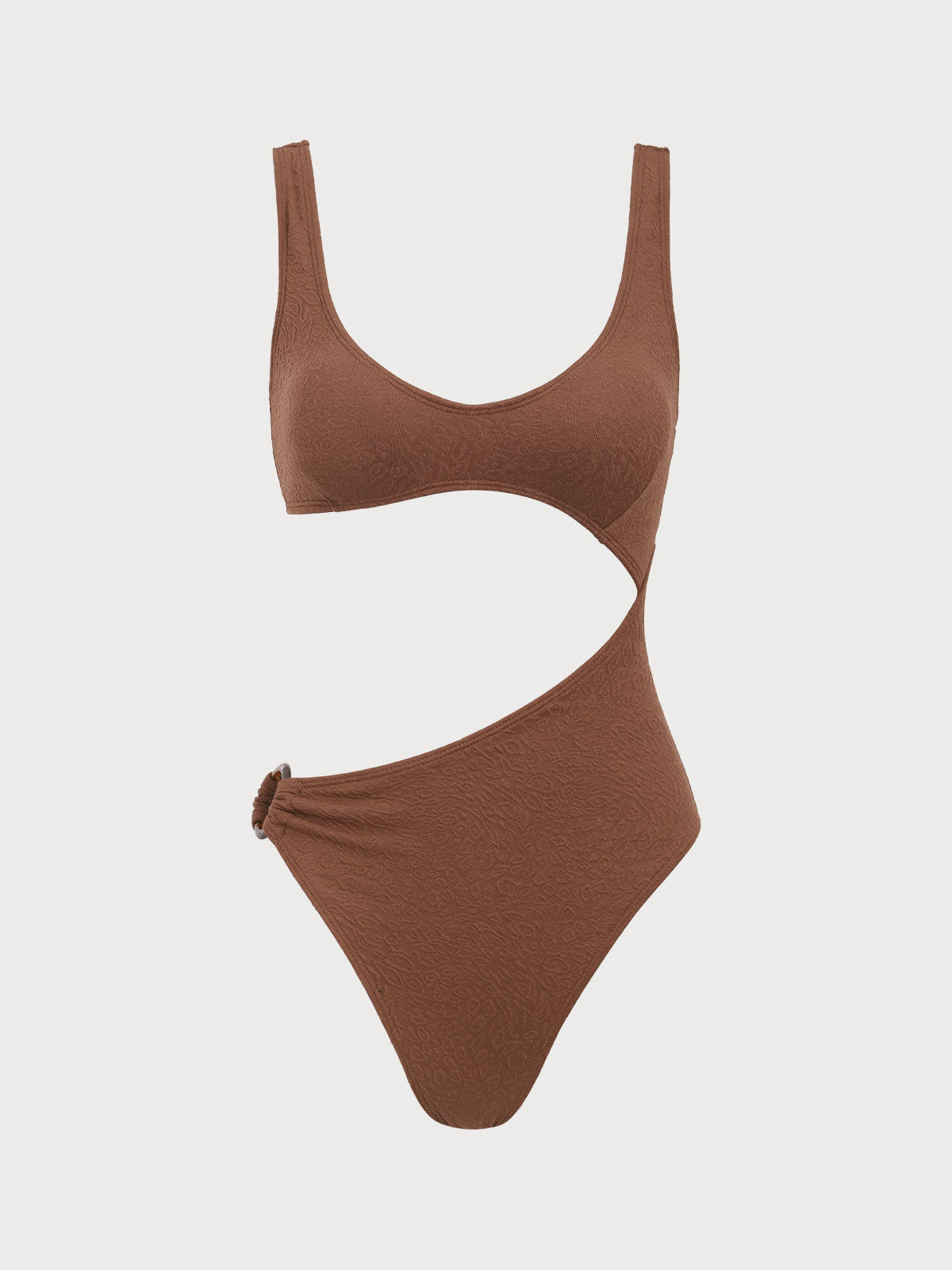 Brown Cutout One-Piece Swimsuit Sale Visa Payment