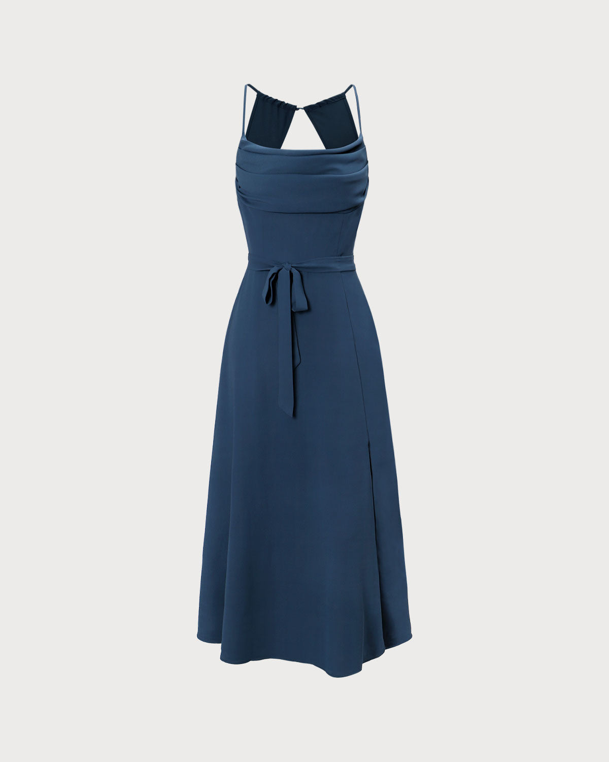 The Navy Cowl Neck Cutout Back Maxi Dress Buy Cheap Reliable
