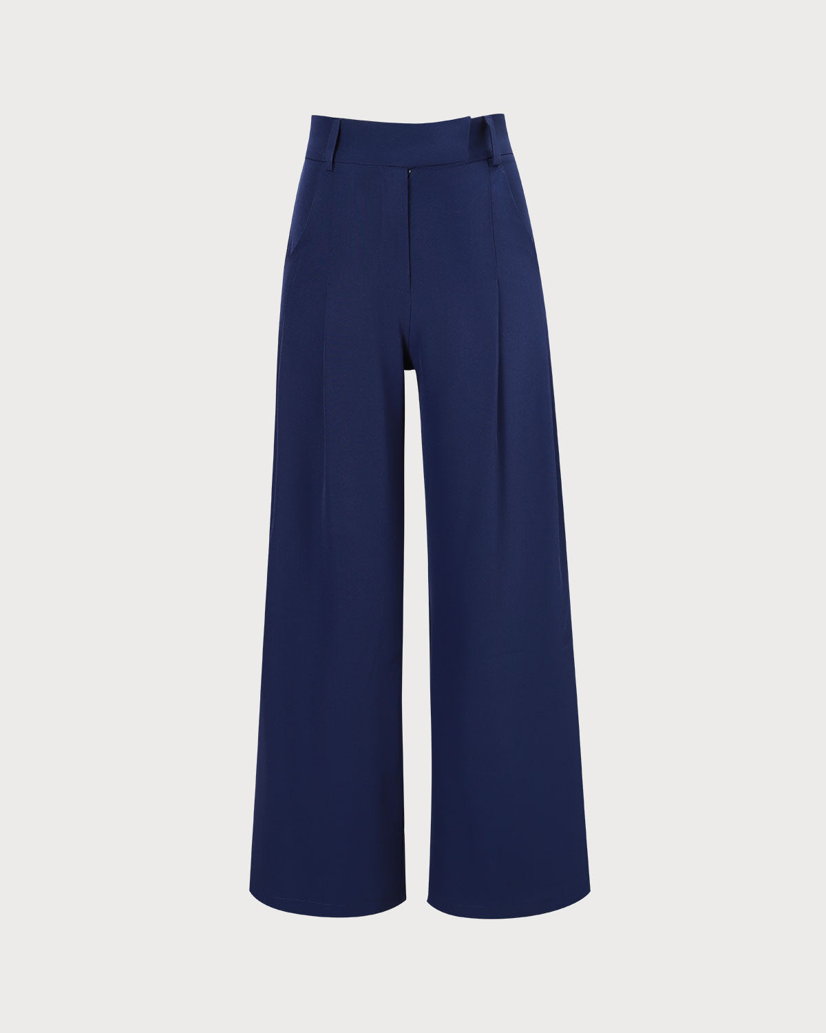 The Navy High Waisted Pockets Straight Pants Buy Cheap Wide Range Of