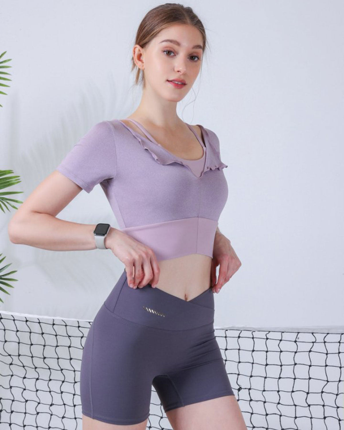 Purple Short Sleeve Top - Light Support Genuine Cheap Online