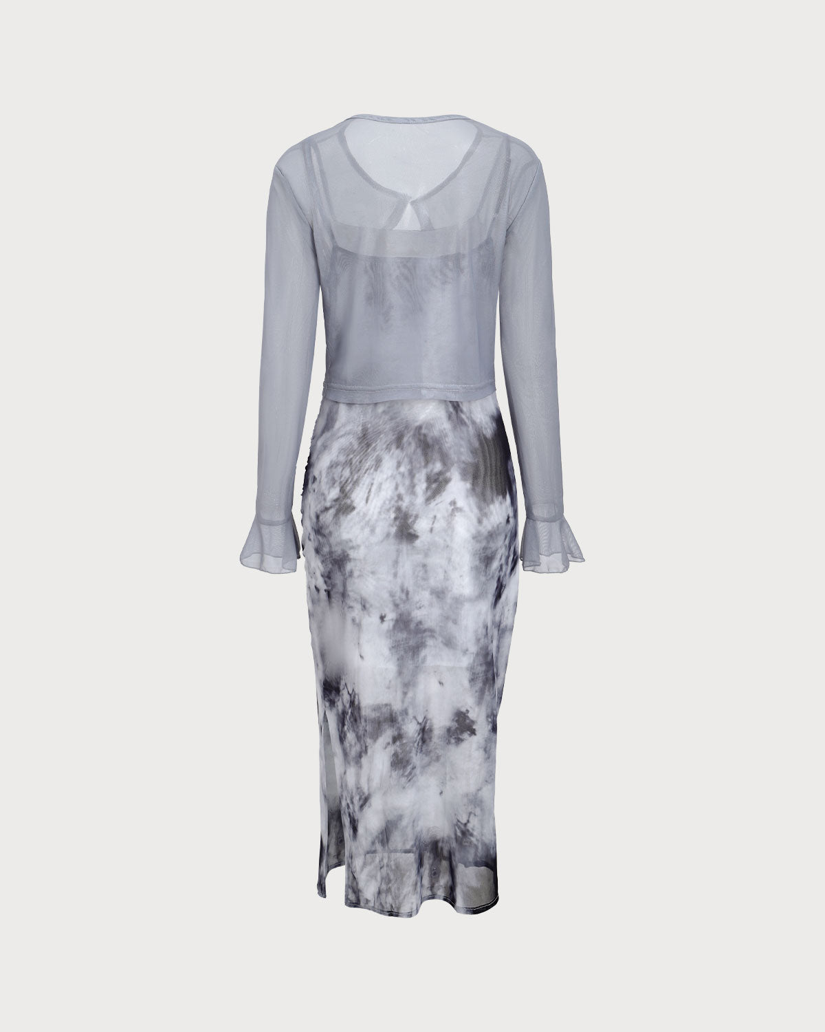 Grey Tie Dye Two Piece Midi Dress Pay With Visa Cheap Pice