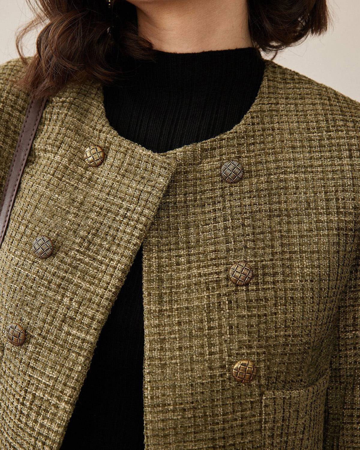 The Vintage Solid Tweed Coat Cheap Sale Manchester