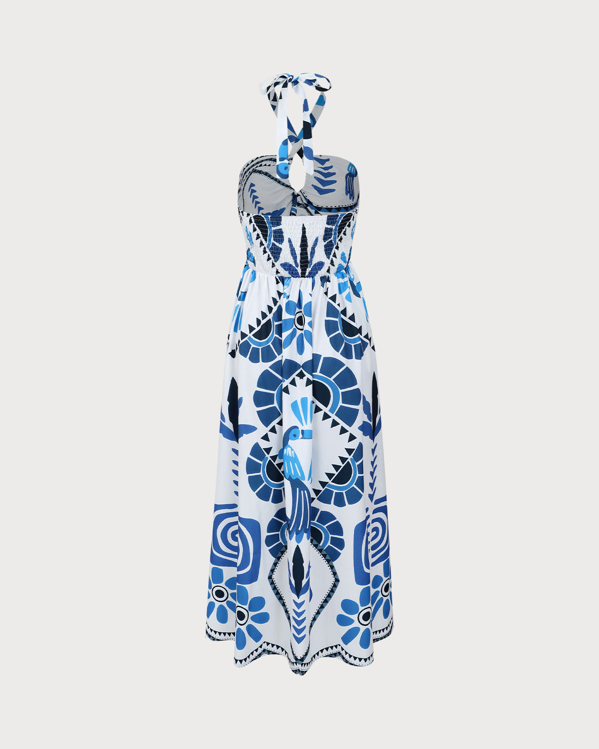Blue Floral Halter Maxi Dress Clearance For Nice