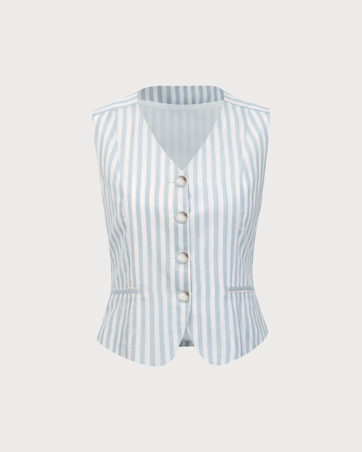 Grey Striped Single Breasted Vest Cheap Pice For Sale