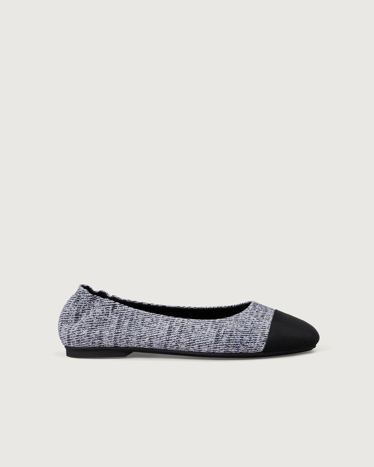 Enfiis Black Twill Jacquard Ballet Flats Cheap Pice Wholesale Pice