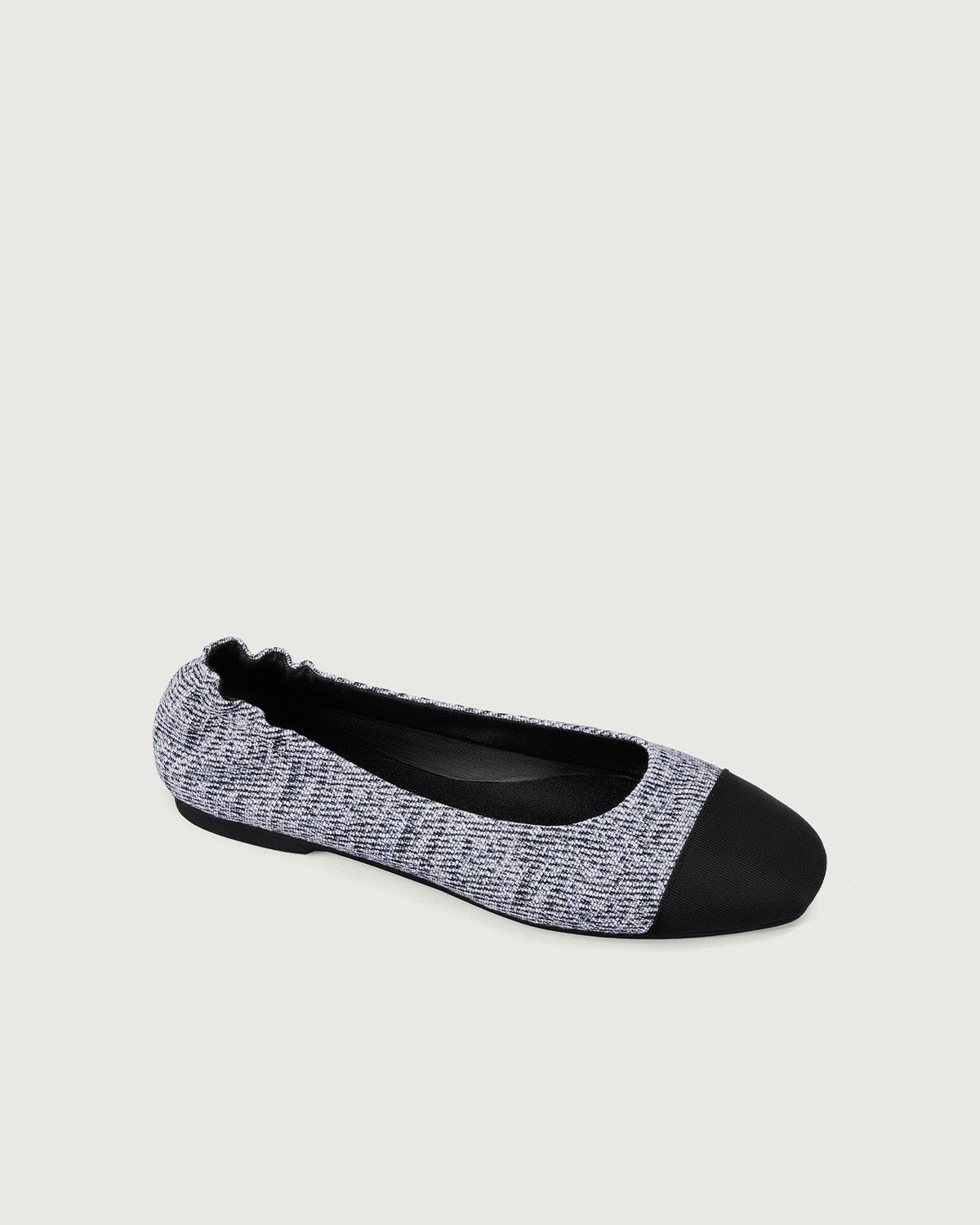 Enfiis Black Twill Jacquard Ballet Flats Cheap Pice Wholesale Pice