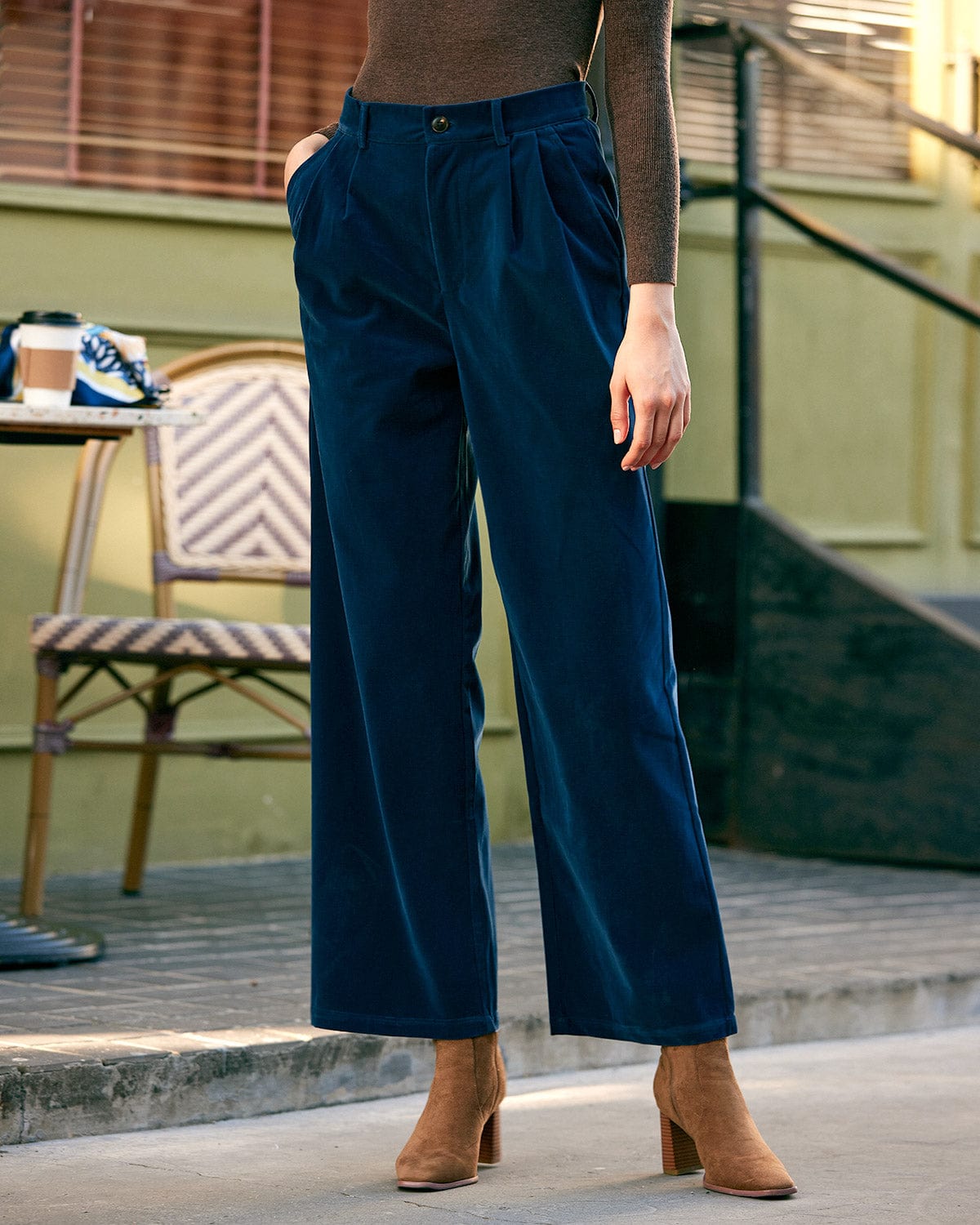 The High Waisted Pleated Wide Leg Pants Sast Online