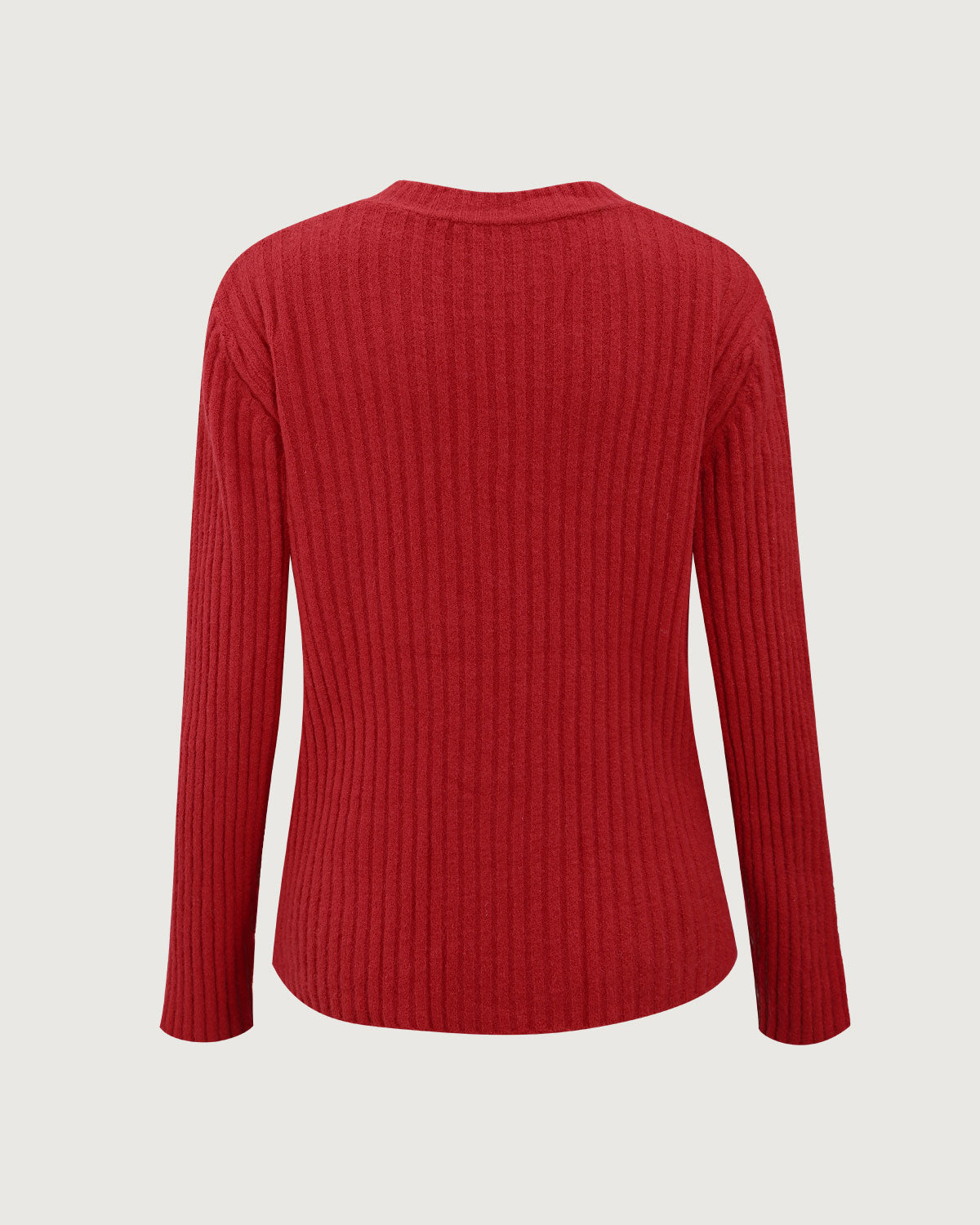 Red V-Neck Ribbed Sweater New Arrival Cheap Pice