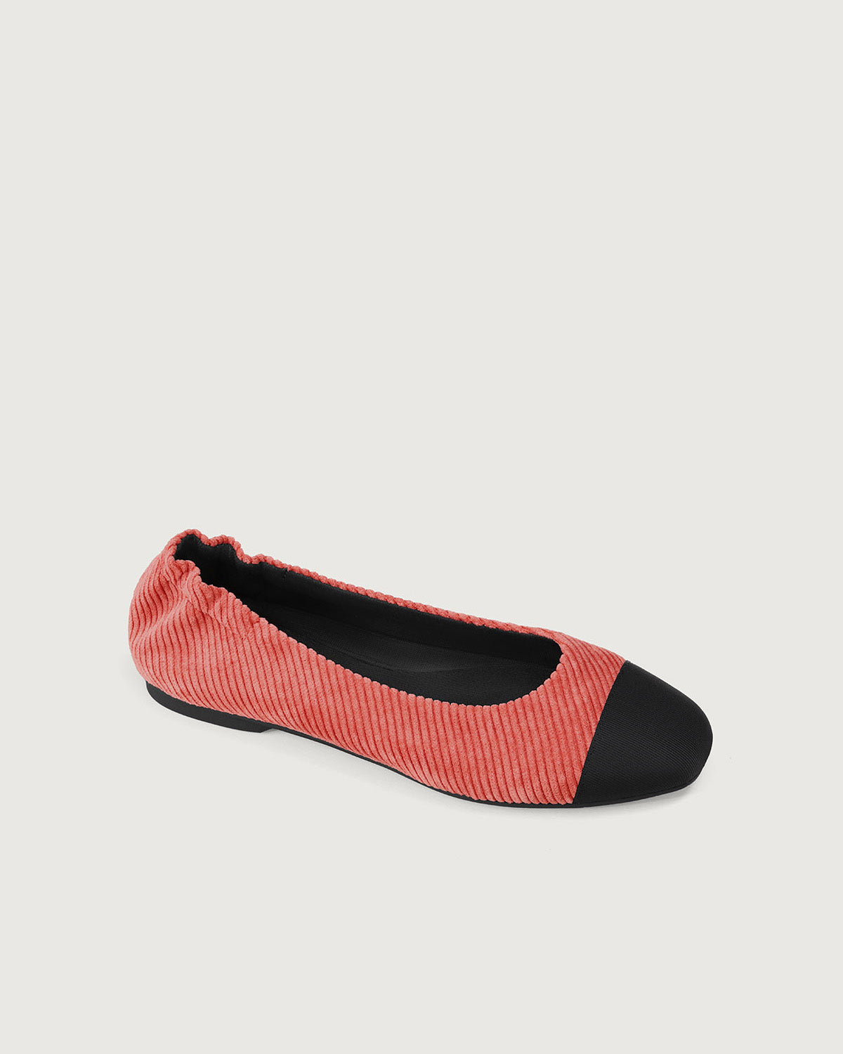 Enfiis Brick Red Twill Square Toe Ballet Flats Free Shipping Browse