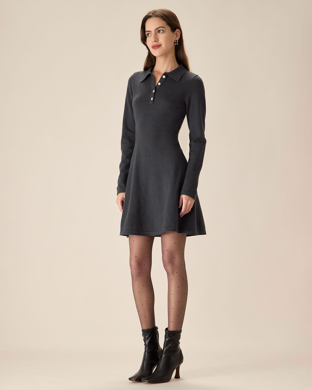 Grey Pleated Sweater Mini Dress Free Shipping Wiki