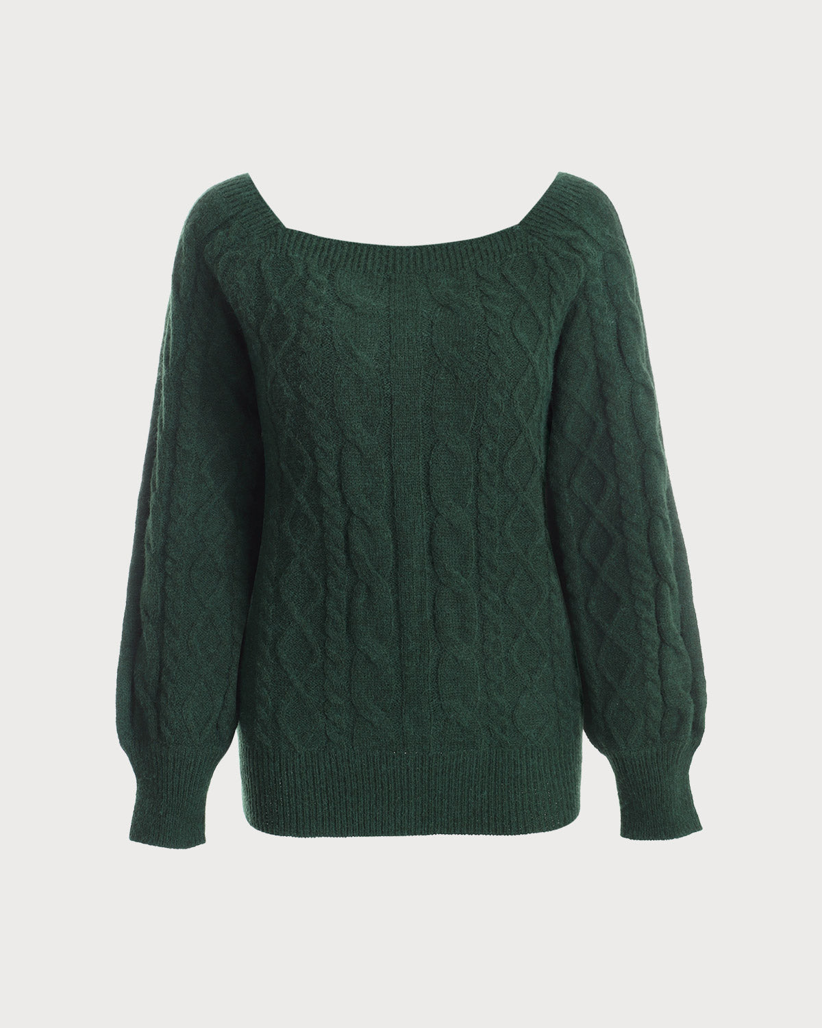 Green Romance Cable Knit Crew Sweater Perfect Cheap Online