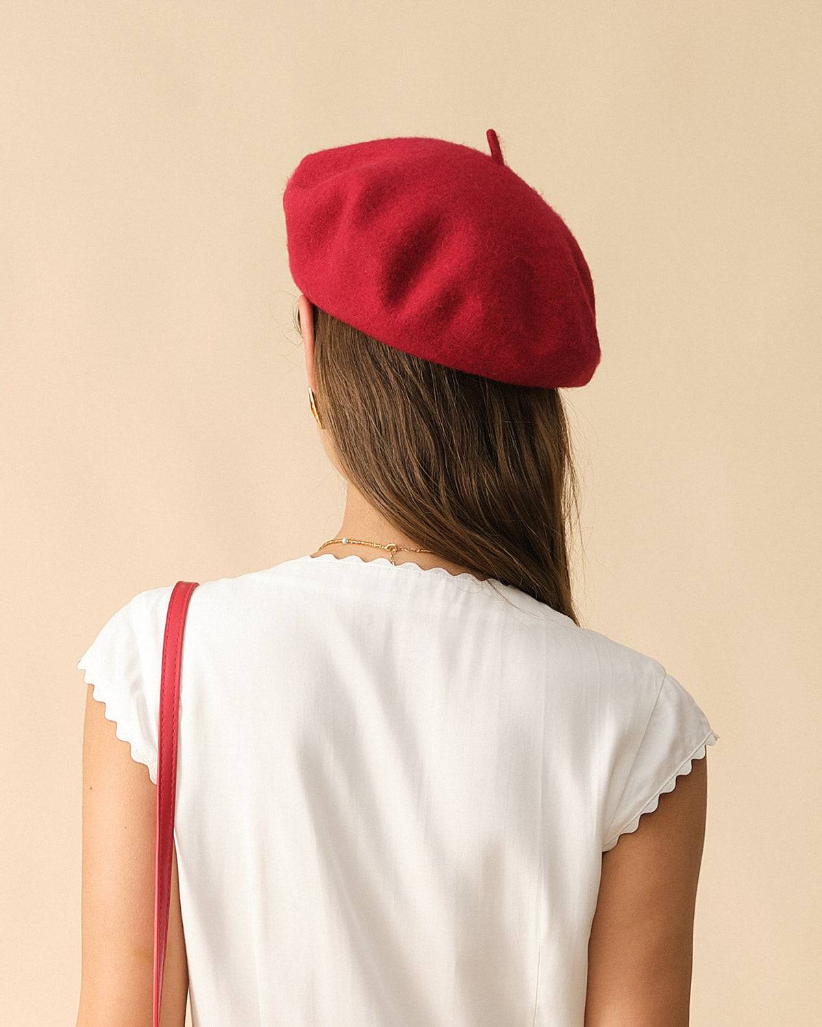 The Solid Retro Versatile Beret With Credit Card Online