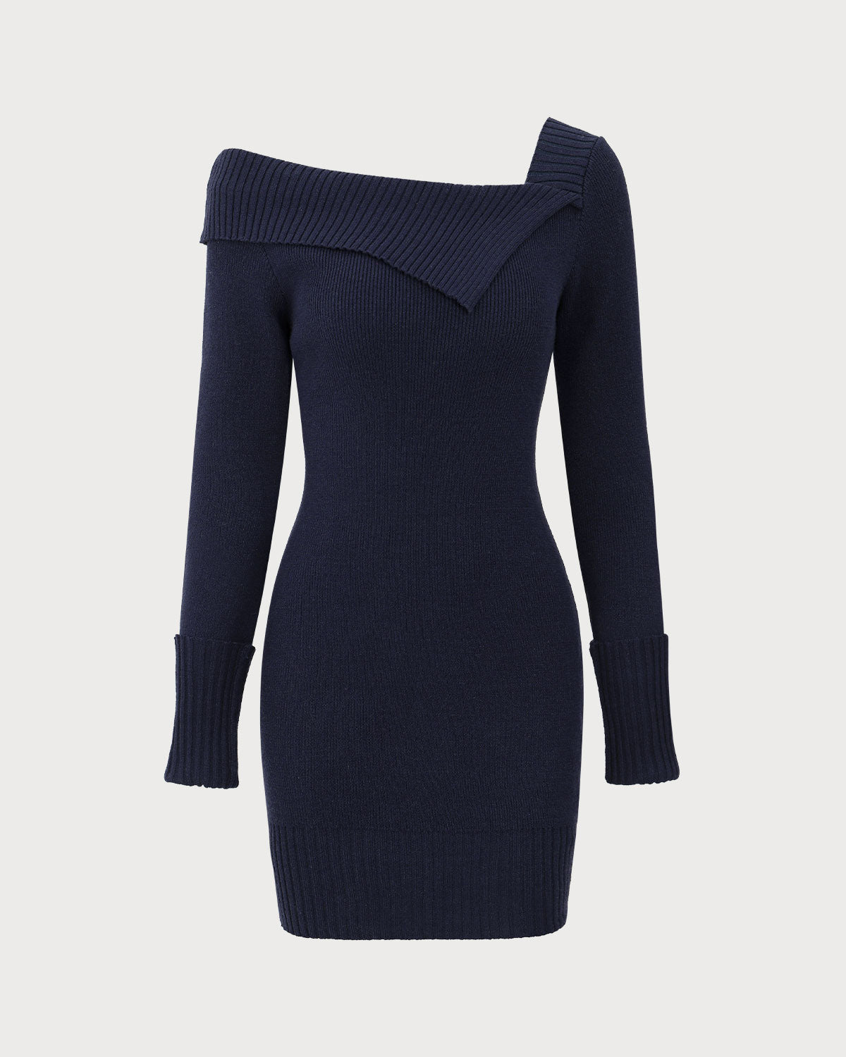 Navy Off The Shoulder Bodycon Sweater Dress Excellent Sale Online