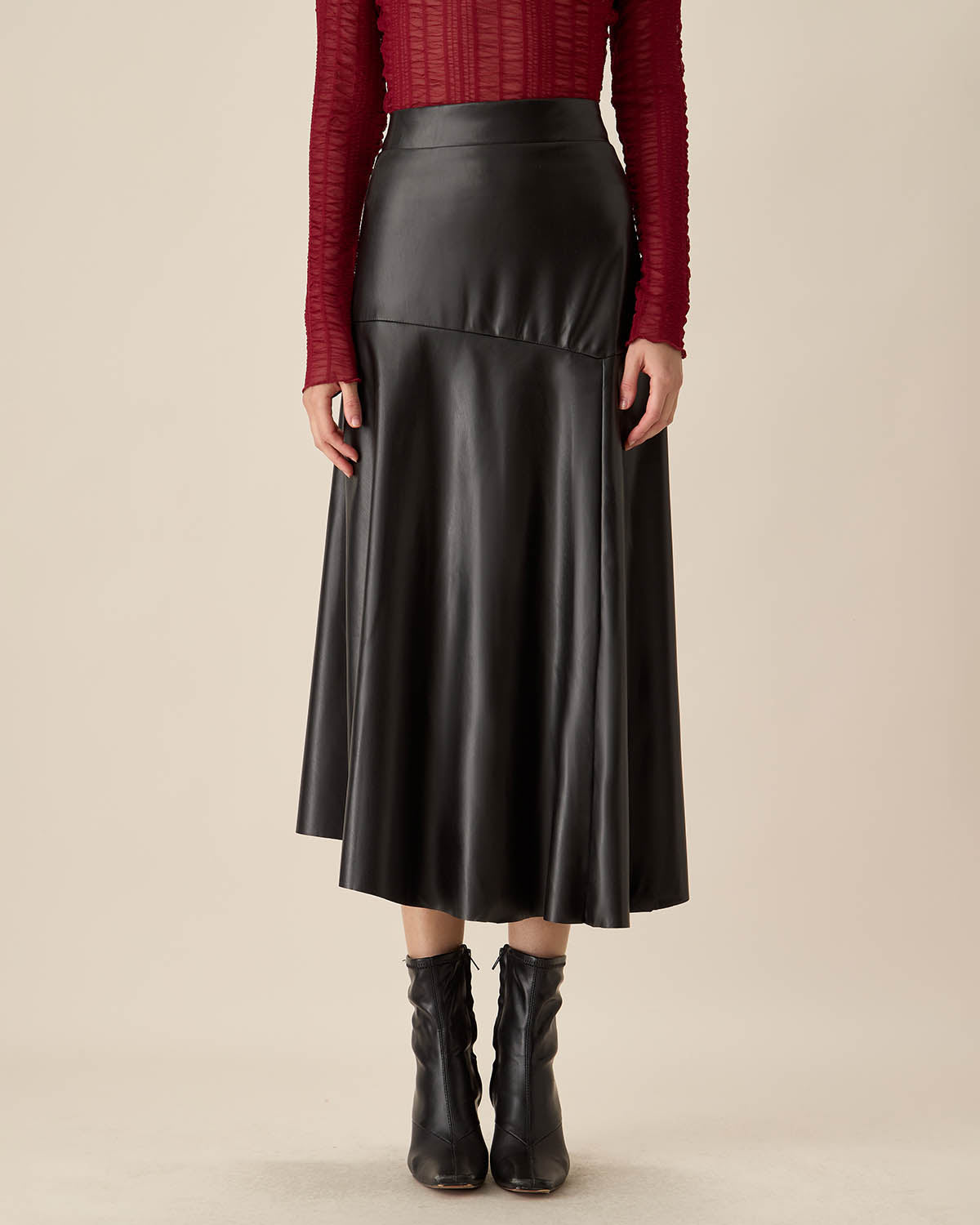 Black Faux Leather Midi Skirt Buy Cheap Manchester