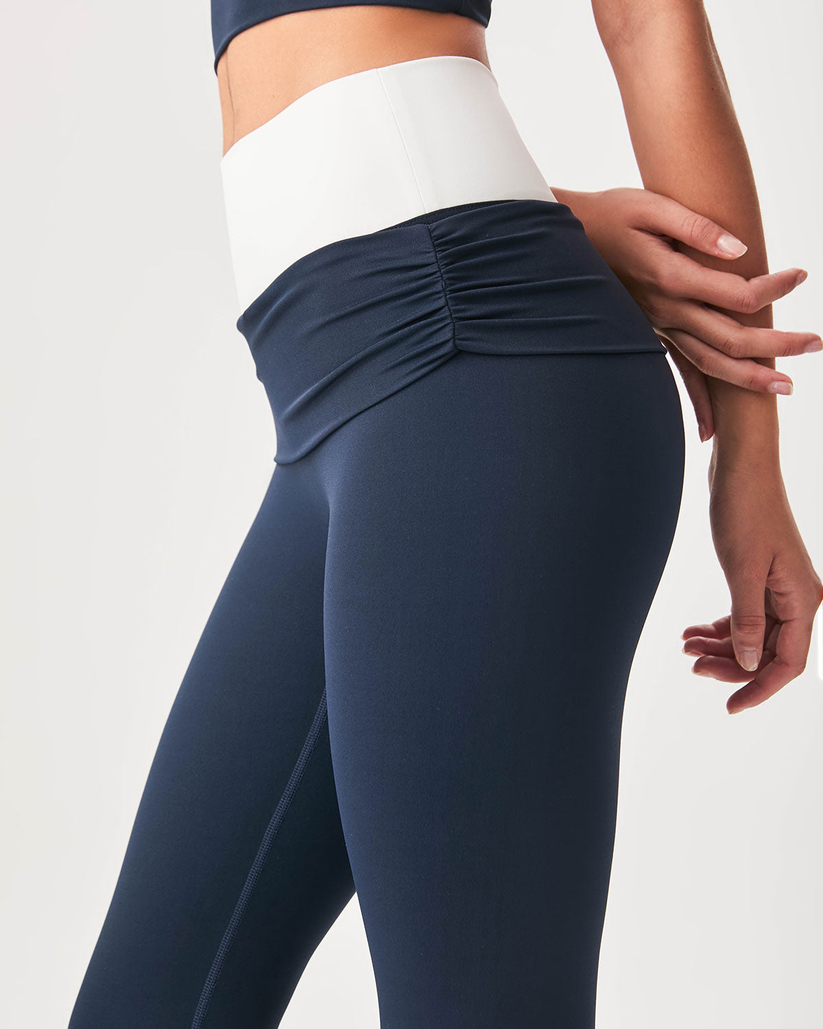 Navy High Waisted Sleek Leggings New For Sale