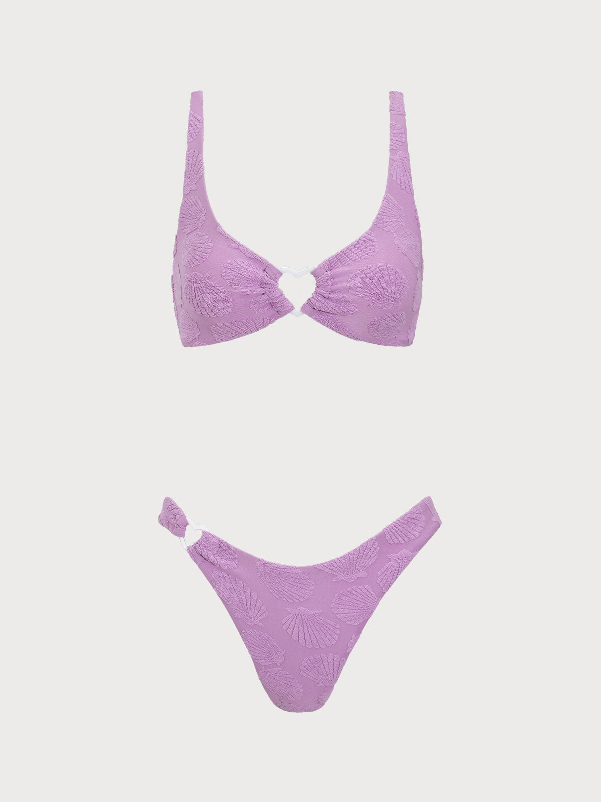 Purple Jacquard O-Ring Bikini Set Fashion Style For Sale