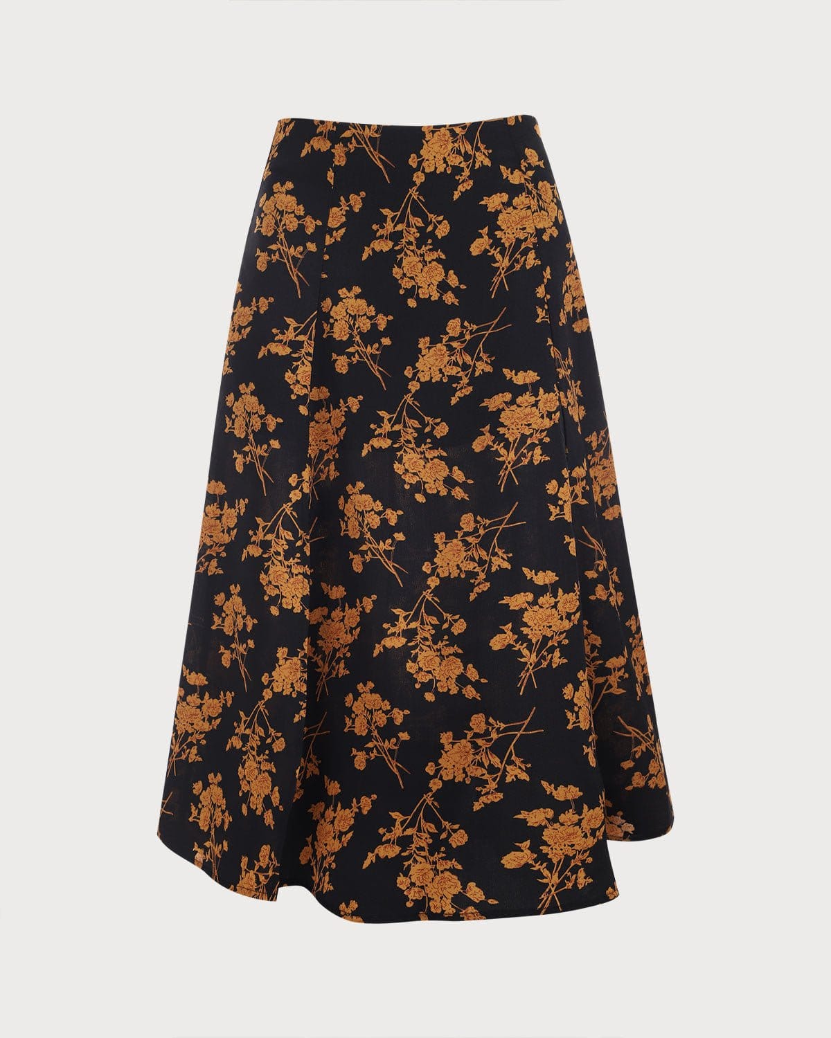 The Floral Slit High Waisted A-line Skirt Excellent