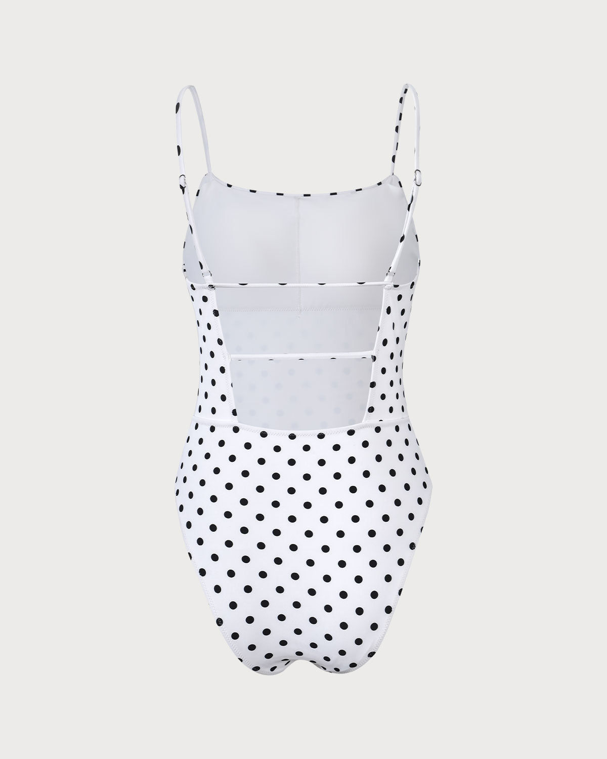 The White Polka Dot Backless One-Piece Swimsuit Pictures Online