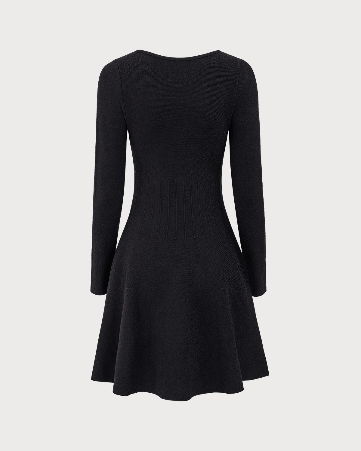 Black Square Neck Ribbed Sweater Dress Visit Cheap Pice