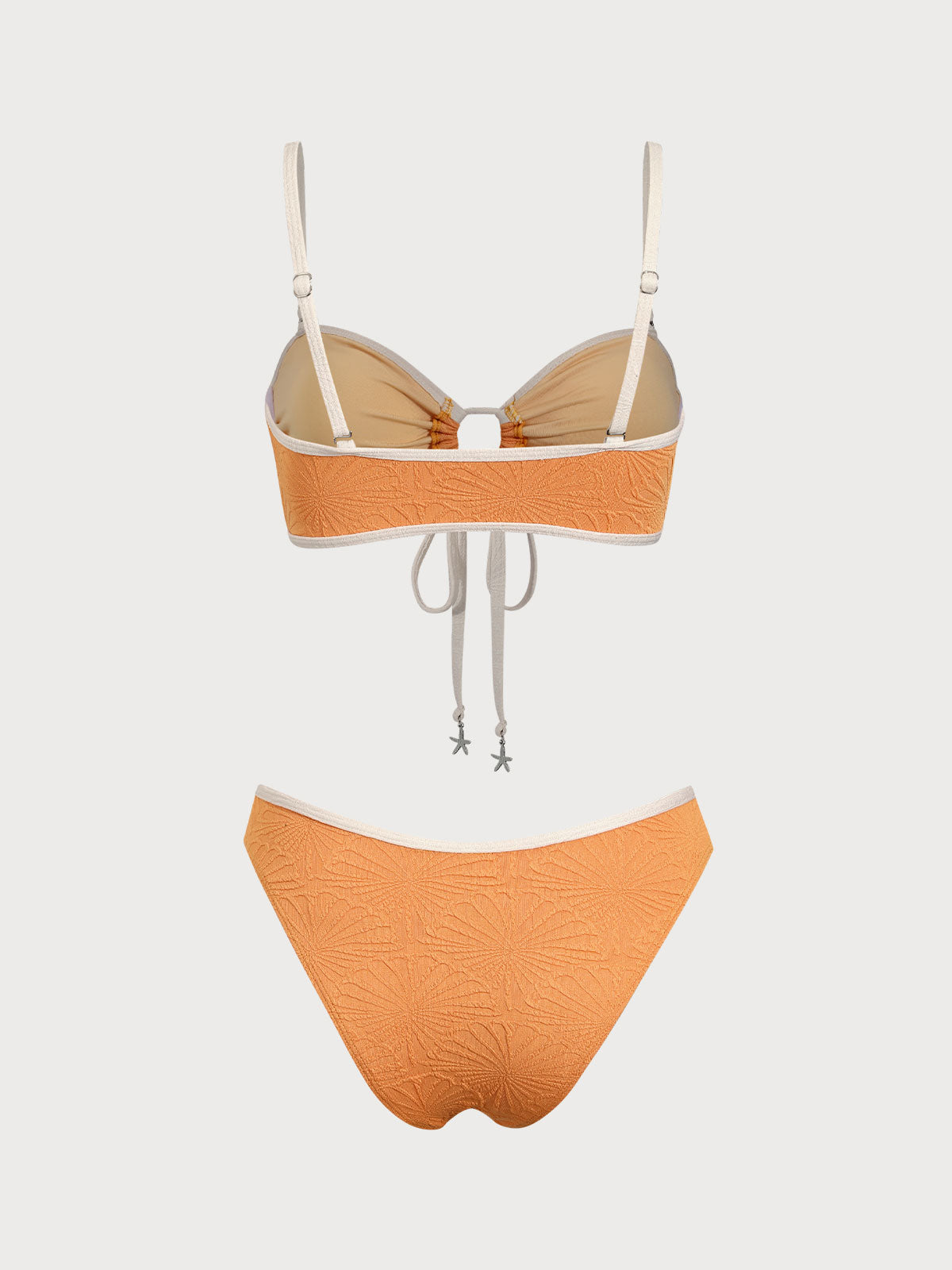 Orange Contrast Cutout Bikini Set With Paypal