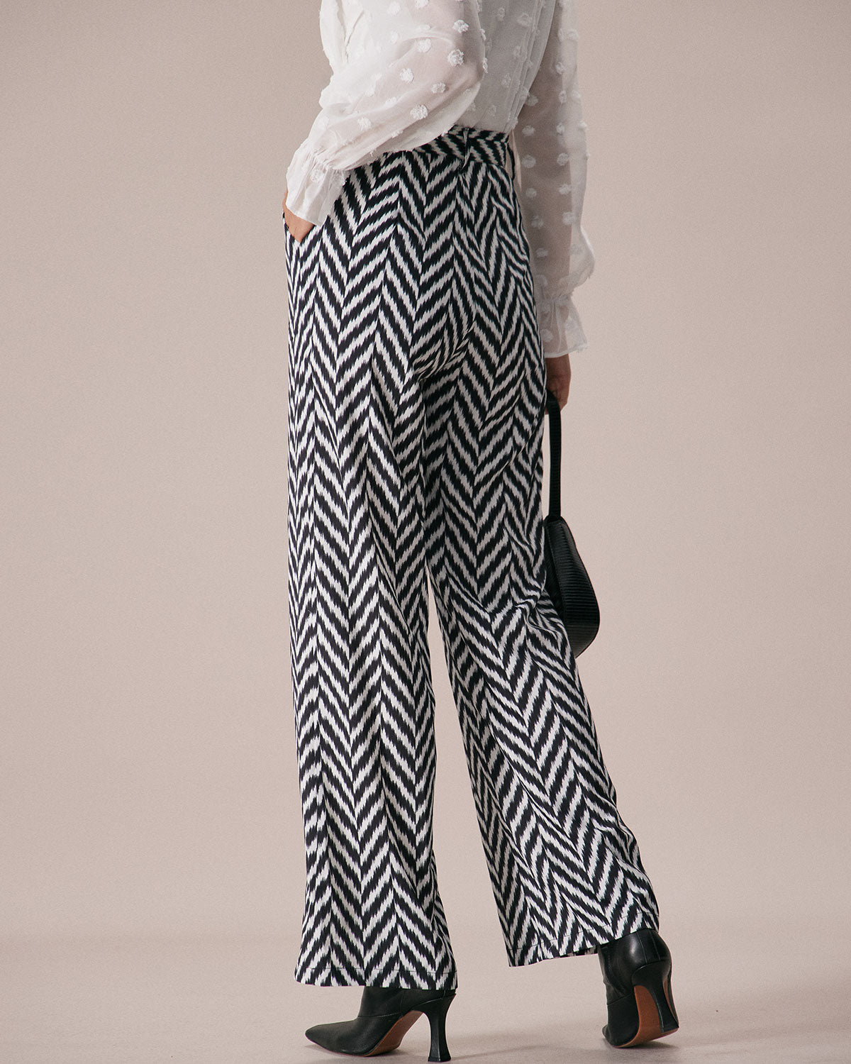 The Grey Wave Pattern Button Straight Pants Extremely Cheap Pice