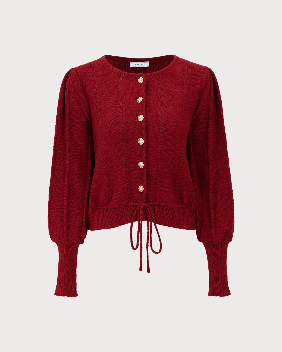 Red Lantern Sleeve Single-Breasted Cardigan Buy Cheap Best Place