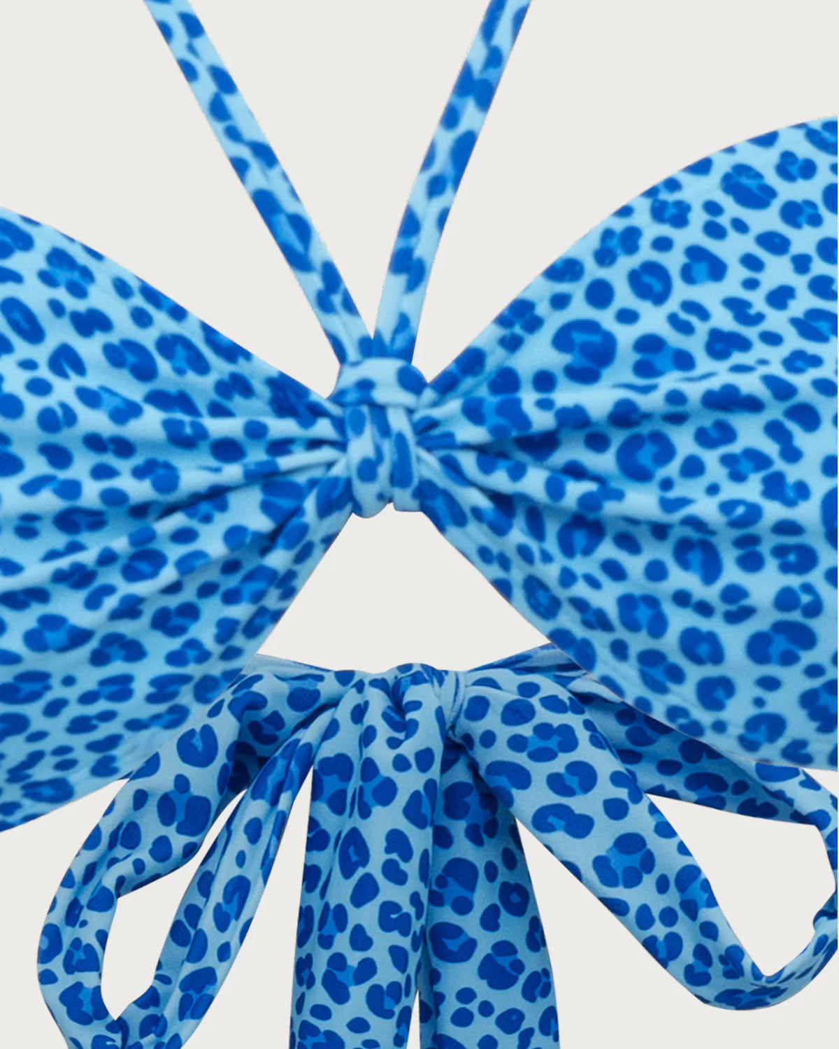 Blue Leopard Print Bandeau Bikini Set Store Sale Online