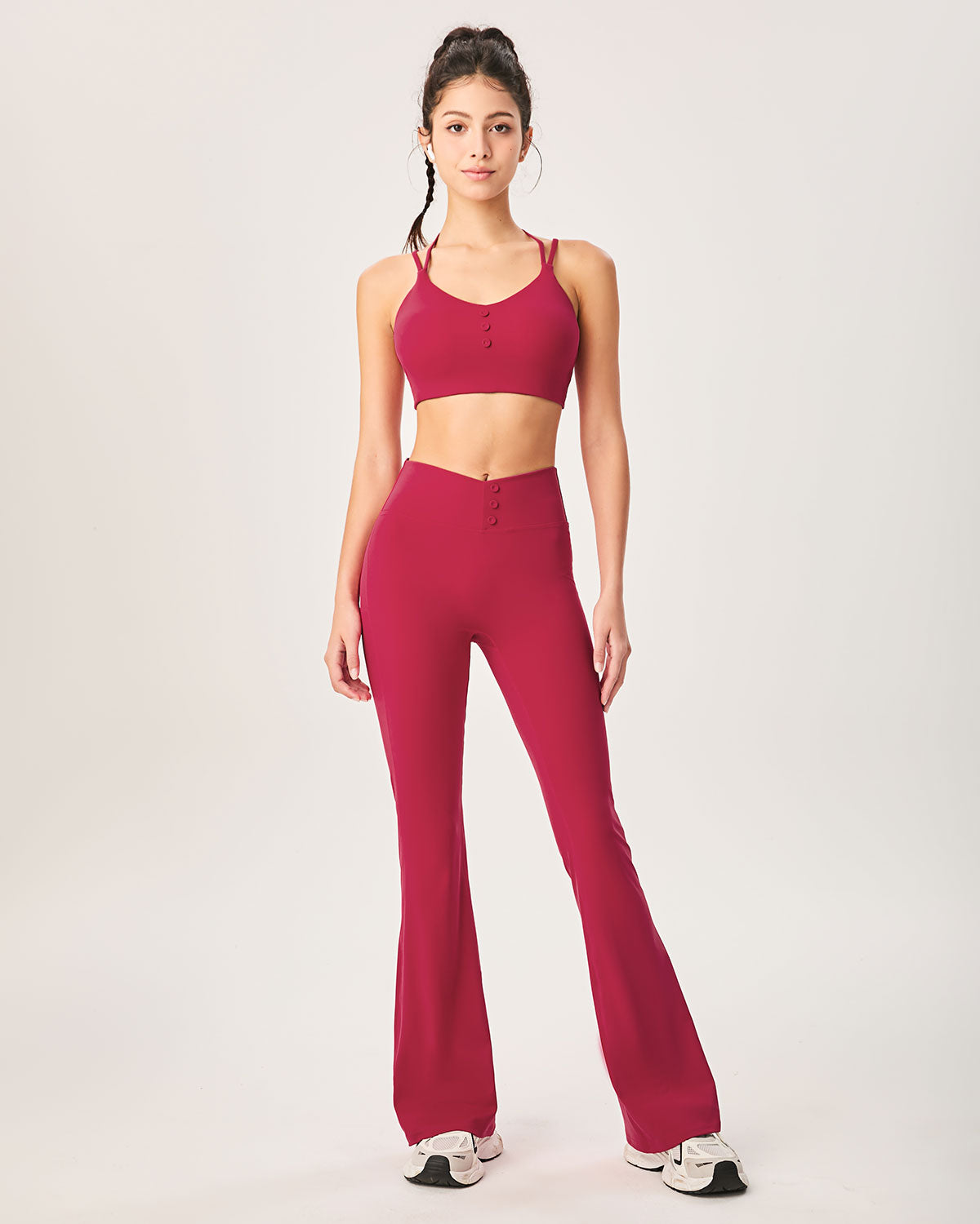 Red High Waisted Sleek Leggings Outlet Official