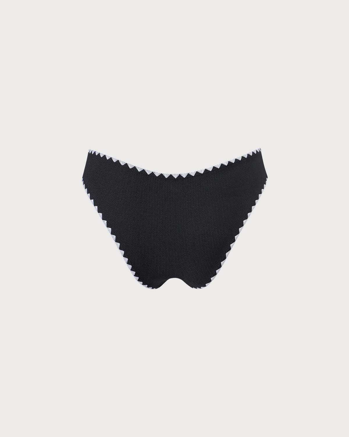 The Black Contrast Ribbed Bikini Bottom Get To Buy Cheap Pice