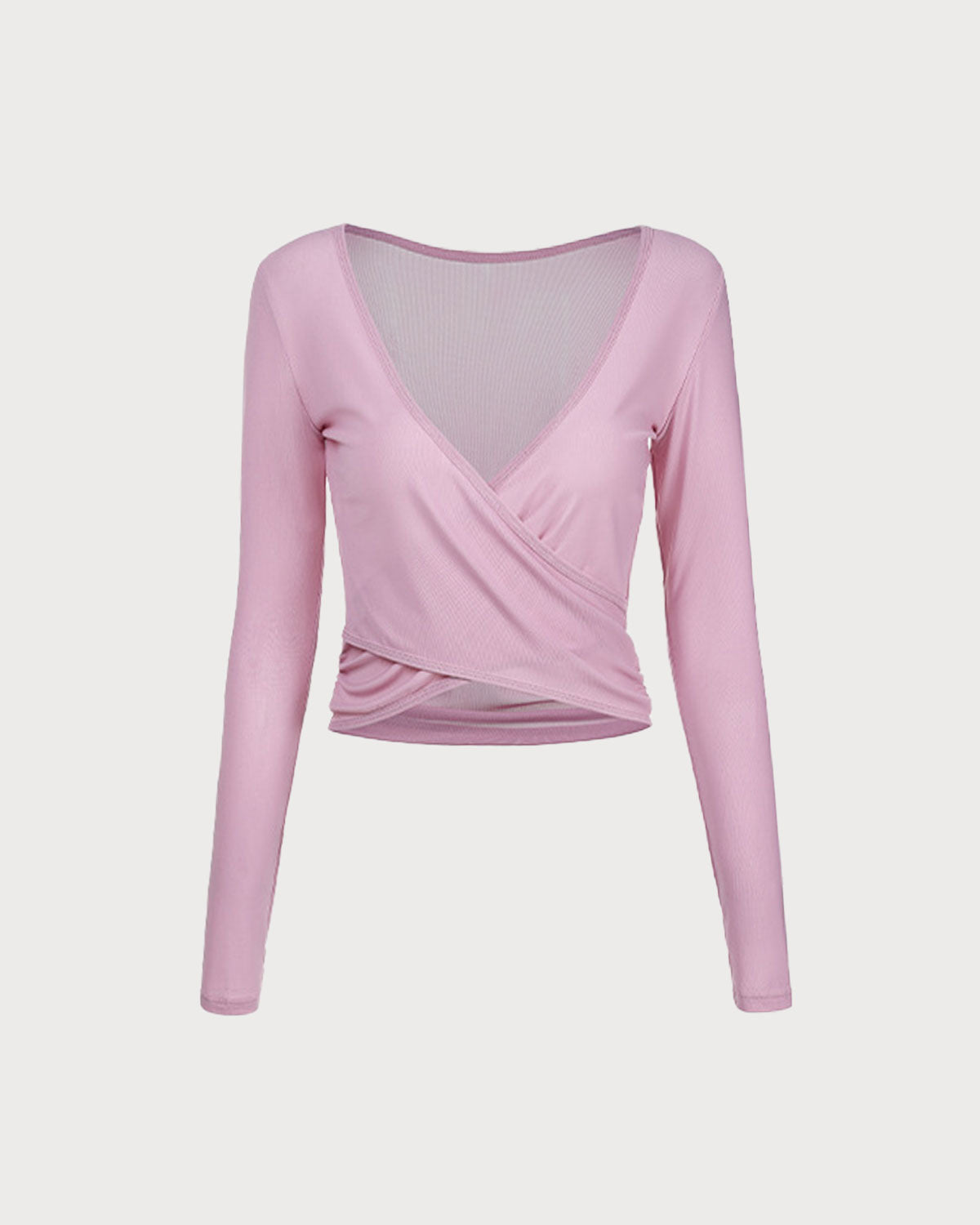 Pink Surplice Long Sleeve Cover-up - Light Support For Sale Official Site