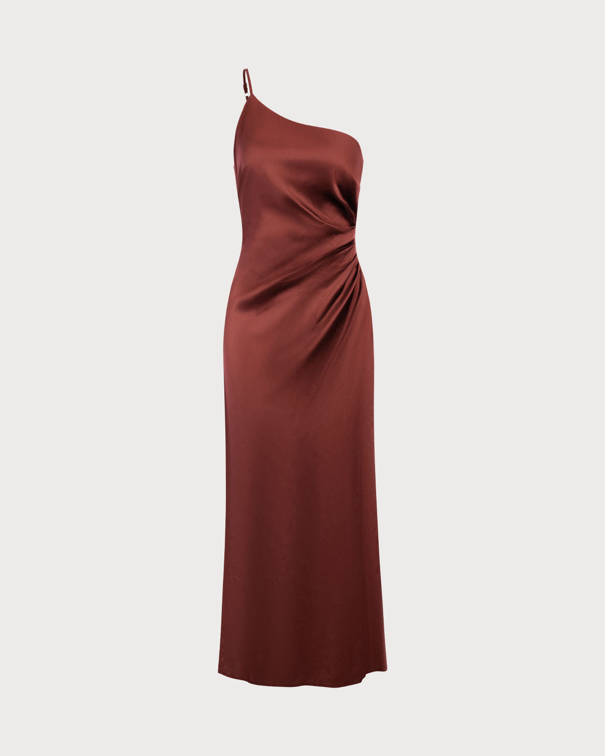 Red One-shoulder Satin Maxi Dress Fast Delivery Cheap Online