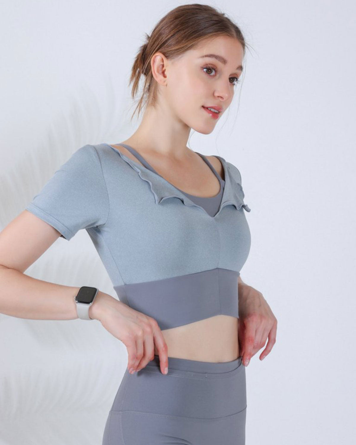 Grey Short Sleeve Top - Light Support Latest Collections Sale Online