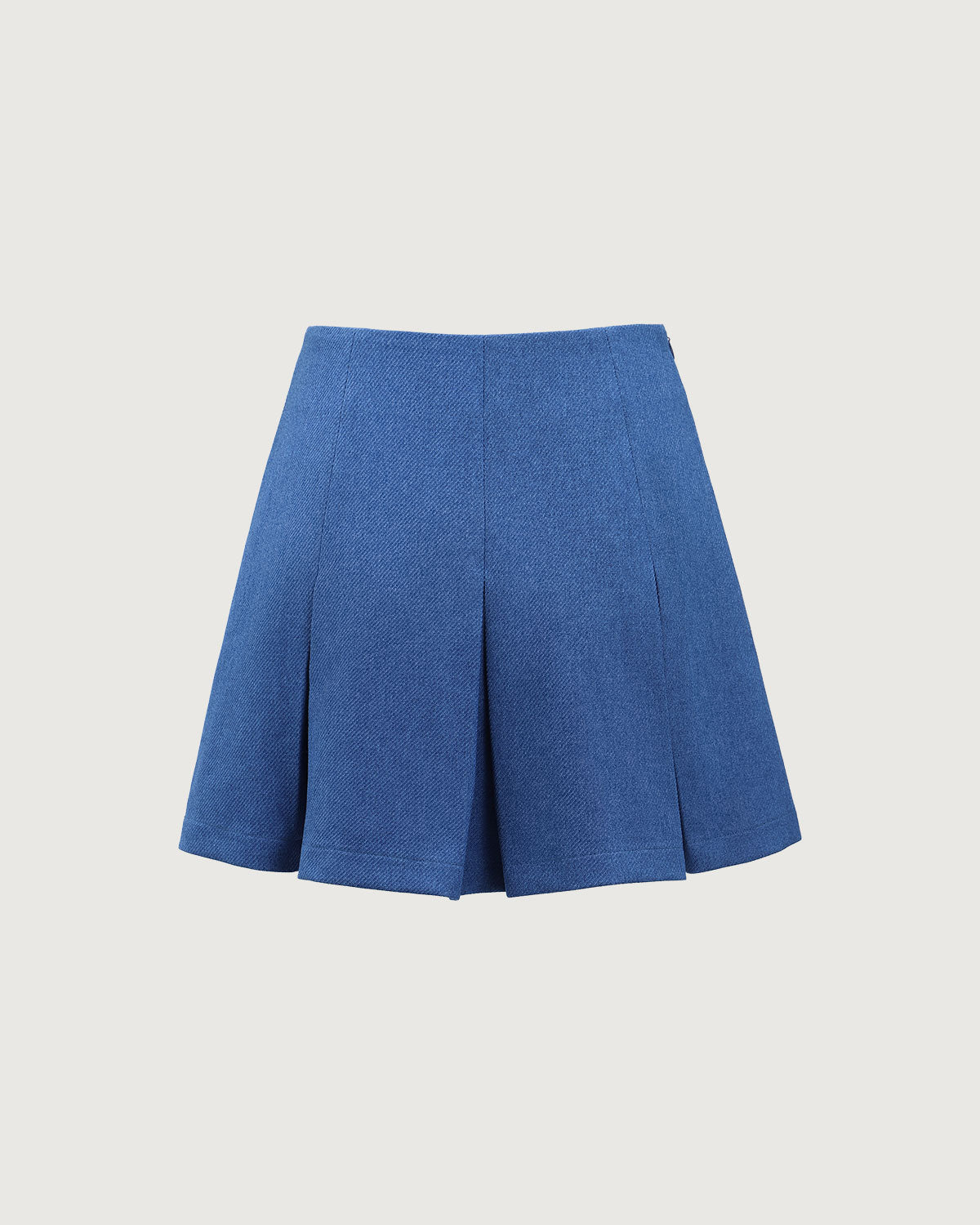 Blue High-waisted Pleated Mini Skirt Cheap Sale Big Sale