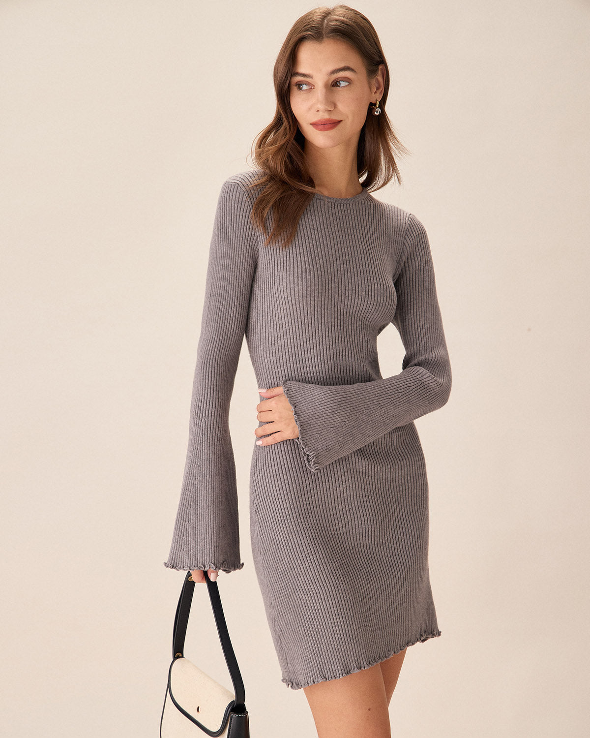 Grey Boat Neck Sweater Mini Dress Footlocker Pictures Cheap Online