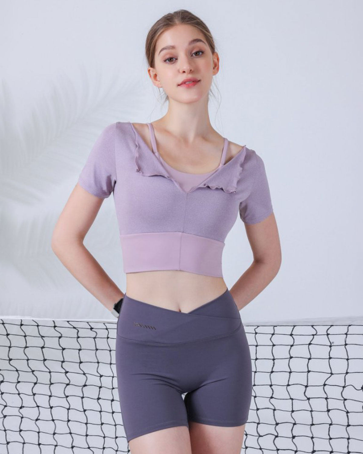 Purple Short Sleeve Top - Light Support Genuine Cheap Online