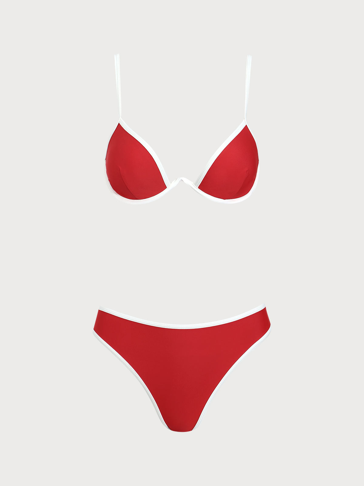 Red Contrast Underwire Bikini Set Free Shipping Best Place